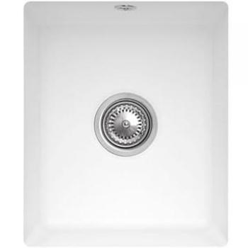 Villeroy & Boch Subway 45 – Évier 38×44 cm, céramique Stone White, modèle 332401RW, ensemble déchets et poignée manuelle
