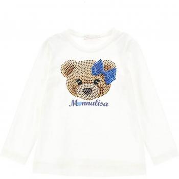 Monnalisa T-shirt bianca in cotone per bambina Taglia 3