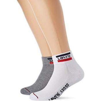 Levi's 120SF Chaussettes Mid Cut, Lot de 2, Gris