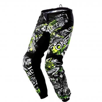 Pantalones de Motocross O'Neal Element Attack negro/amarillo neón