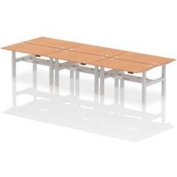 Dynamic Air Back-to-Back W1400 x D800mm Height Adjustable Sit Stand 6 Person Bench Desk