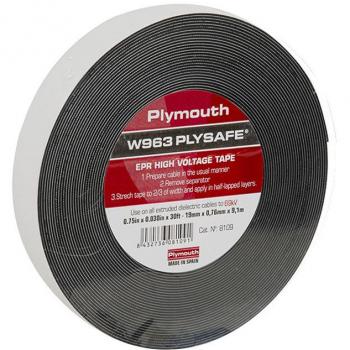 Caucciù Nero Plymouth 19x0,76 mm 9,1 m Nastro Isolante