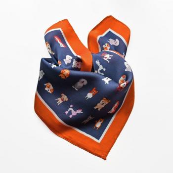 Foulard en soie bleu marine pour femmes et enfants
