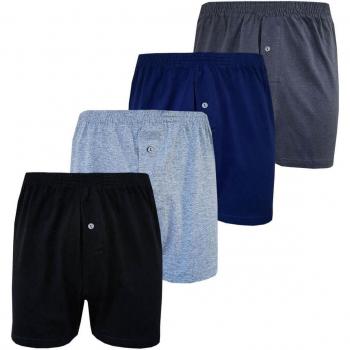 Lot de 4 boxers boutonnés économiques pour homme 100 % coton