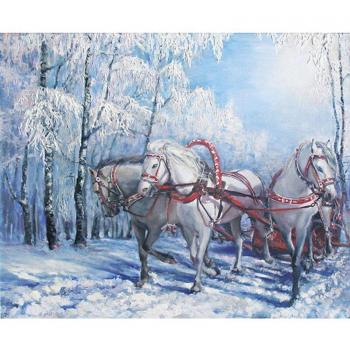 Disegno a Diamante “Equino Invernale” 20x30