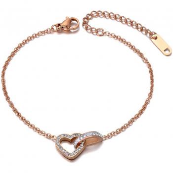 Pulsera de Acero Inoxidable con Diseño de Corazón