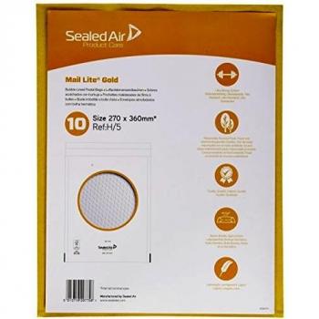 Enveloppes Sealed Air Gevoorde H/5 Or sans fenêtre, 10 unités