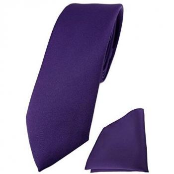 Violett-Blau Lilac TigerTie – Schmale Designer Krawatte + Einstecktuch