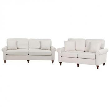 Conjunto de Sofás de Tela Beige Ginnerup para 2 y 3 Plazas