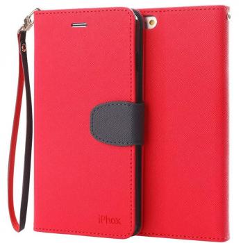 Slim PU Leather Wallet Cover with Magnetic Strap for iPhone SE 5S