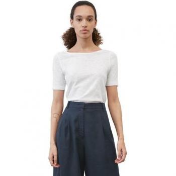 Weißes Marc O'Polo T-Shirt aus Slub Jersey – Damen, L