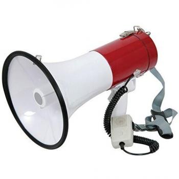 Professional Megaphone with Built-in Siren, 30 Watts