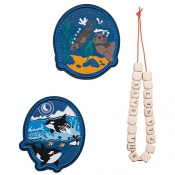 DERDIEDAS Wechselbuttons: Coole Motive für Jungen, Grey Planet 3‑Pack