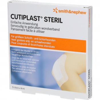 Cutiplast Pansements Stériles 10×8 cm (5 pcs)