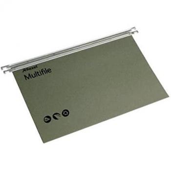 Rexel Multifile A4 Suspension File Manilla 15mm V Base Green Pack of 50