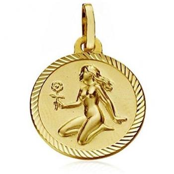 Medalla horóscopo Virgo 16mm en oro 18k