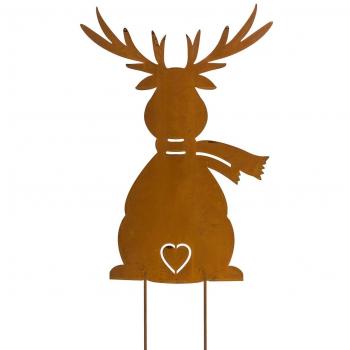 Pureday Weihnachtselch‑Stecker – Schneider Home, Metall, 38 cm, rostfrei