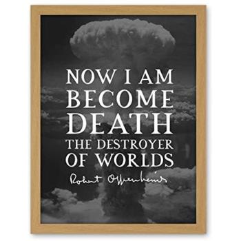 Worlds in Fire – Oppenheimer Inspirational Slate Poster