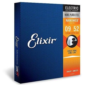 Elixir 12007 Corde Électrique Nanoweb Super Light 7 Cordes 09-52