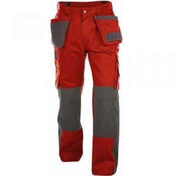 Zweifarbige Dassy Seattle Arbeitshose (Rot / Zementgrau) – 52