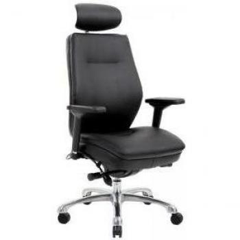 Domino Black Bonded Leather Chair with Headrest PO000065 58587DY