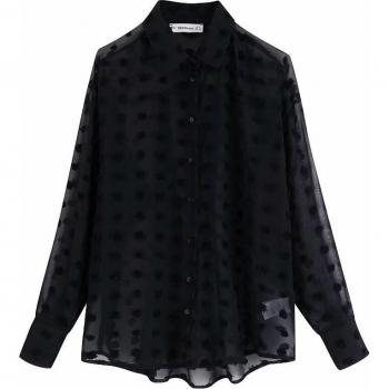 Blusa Informal de Chifón con Detalle de Punto – GareMay