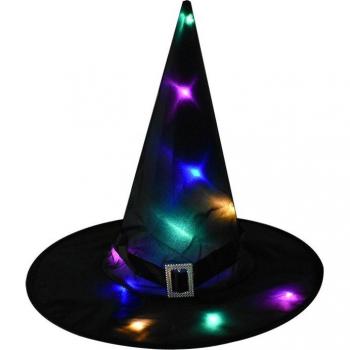 Halloween Witch Hat with LED Lights