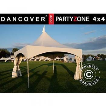 PartyZone Pagode Dancover – Tente 4 m × 4 m, PVC blanc