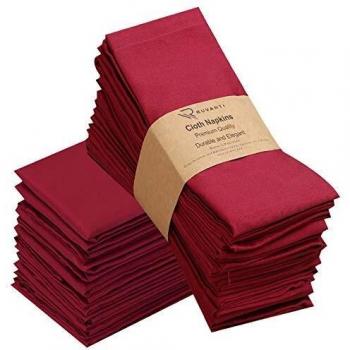 Premium Burgundy Dinner Cloth Napkins – 12 Pack (18x18)