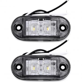 Feux latéraux étanches blancs pour caravane 12V, 2 pièces, super lampe arrière 0.5W