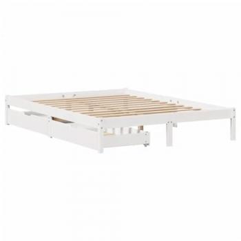 White Bed Frame 120x190 cm Small Double Solid Wood Pine vidaXL