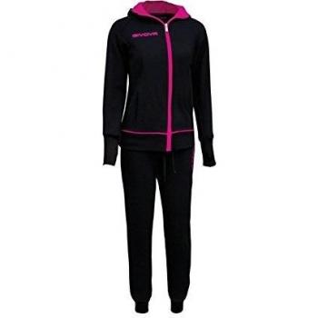 Givova Star New Tuta da Ginnastica Donna, Multicolore (Nero/fucsia), L