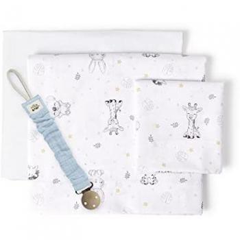 Juego de Sábanas para Cuna Koala 100% Algodón Extrasuave 60 x 120 cm con Chupetero