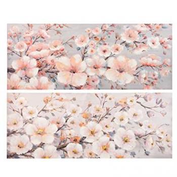 ADDA HOME Set 2 Lienzos Hojas 40% Pintura a Mano 150x3x60 Cm