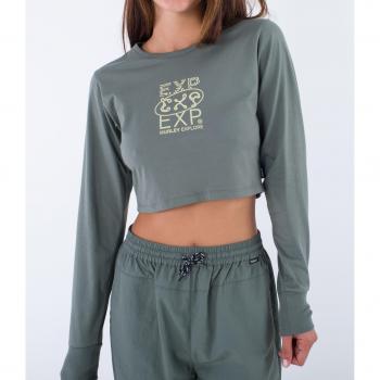 T‑shirt long pour femmes “Explore Canyons” – Couleur Agave Vert – Taille XS