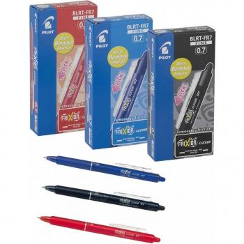 Pack Triplo Pilot Frixion Clicker 07 Nero, Cancellabile Removibile