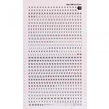 Decadry Transferable Black Letters 2.5 mm