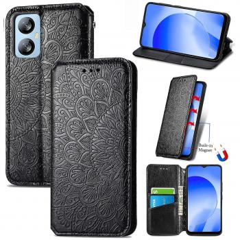 Cover FoxDock en cuero negro, relieves y bolsillo funcional A52