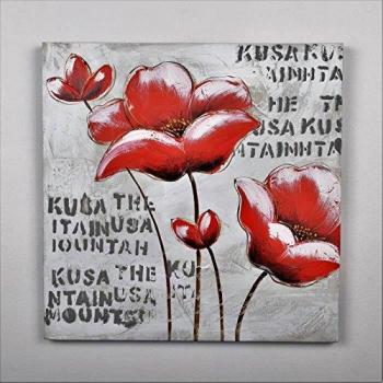 Tableau déco Fleurs 21 Toile peinte à la main 60 x 60 x 3 cm