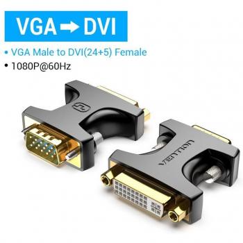 Vention Convertidor DVI a VGA 24+5, Adaptador Macho a Hembra para Proyector