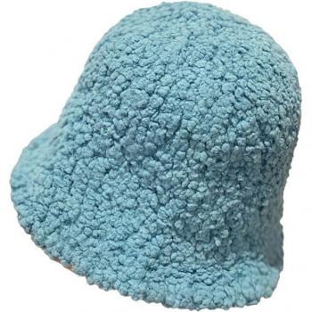 2022 Off-White Felt Wool Bucket Hat with Fur Trimmings for Women
