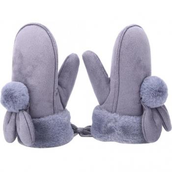 Guantes lindos de gamuza para chicos, resistentes al viento y con correa de seguridad