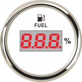 Digital Fuel Level Indicator 0-190ohm 52mm with Red Backlight