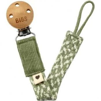 BIBS Paci Braid. Cordon de tétine. Coton biologique. Conception danoise, Taille unique (0-36 mois), Noir / Blanc