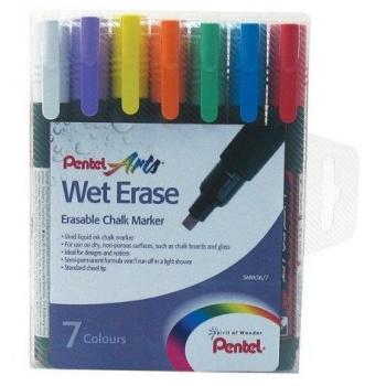 Pentel Chalk Markers Chisel Tip Assorted (Pack of 7) SMW26/7