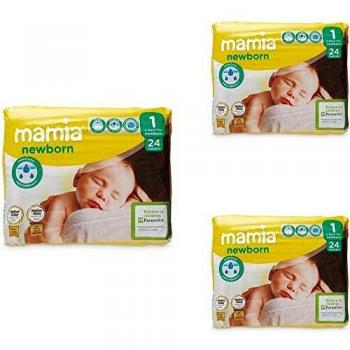 Newborn Size 1 Pack of 3 – Mamia Baby Nappies, 2‑5 kg, 72 Total