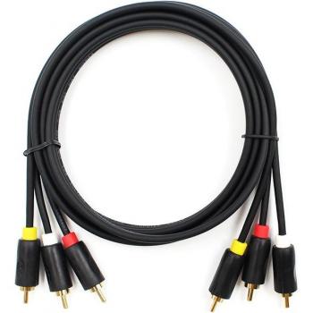 Cable Compuesto 3×RCA Dorado 1,5 m
