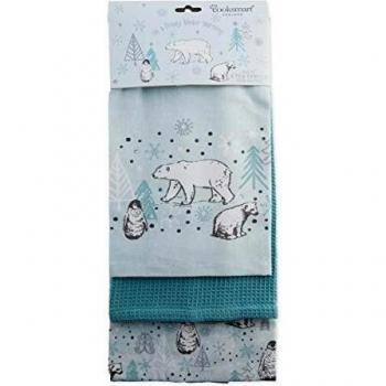 Cooksmart 1554 “Winter Morning” Festive Tea Towels – Trio Pack