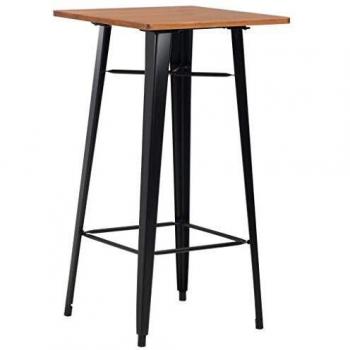 Bar Counter Noir Pinède Acier – 60 × 60 × 108 cm