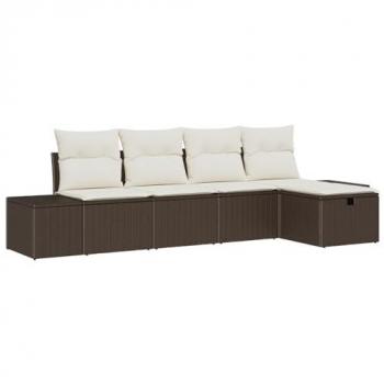 Sofà da Giardino 6 pezzi Marrone Rattan Polimerico – Vidaxl